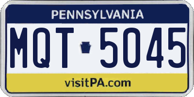 PA license plate MQT5045