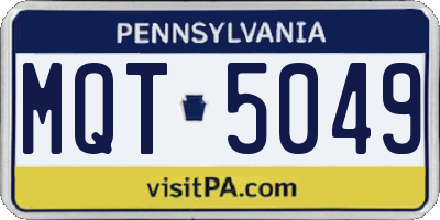 PA license plate MQT5049