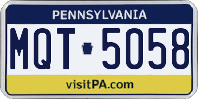 PA license plate MQT5058