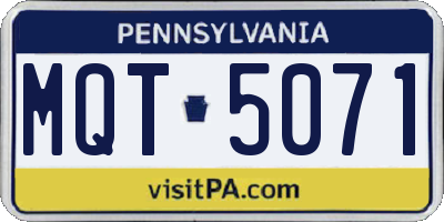 PA license plate MQT5071