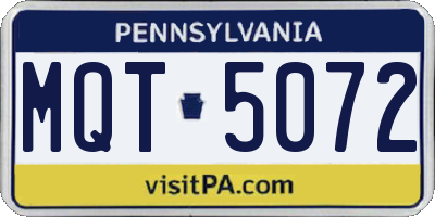 PA license plate MQT5072