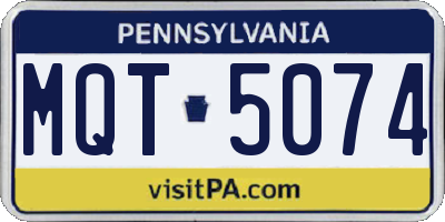 PA license plate MQT5074