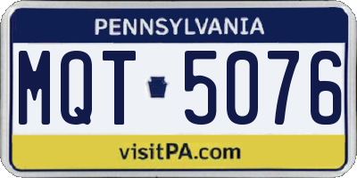 PA license plate MQT5076