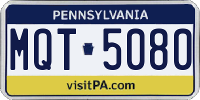 PA license plate MQT5080