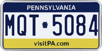 PA license plate MQT5084