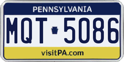 PA license plate MQT5086