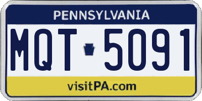 PA license plate MQT5091