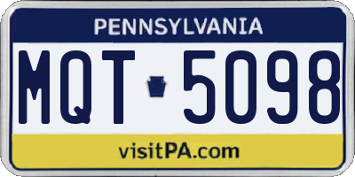 PA license plate MQT5098