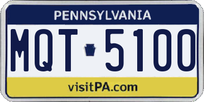 PA license plate MQT5100