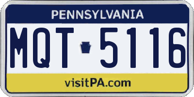 PA license plate MQT5116