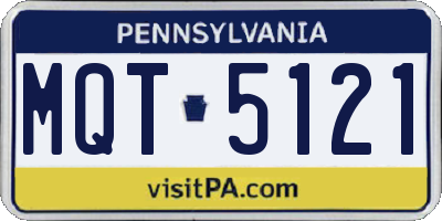 PA license plate MQT5121