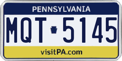 PA license plate MQT5145