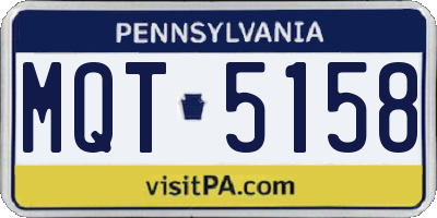 PA license plate MQT5158