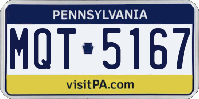 PA license plate MQT5167