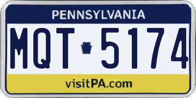 PA license plate MQT5174