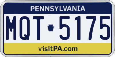 PA license plate MQT5175
