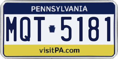 PA license plate MQT5181