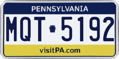 PA license plate MQT5192