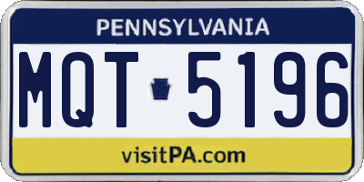 PA license plate MQT5196