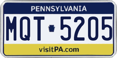 PA license plate MQT5205