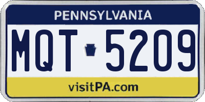 PA license plate MQT5209