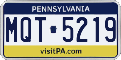 PA license plate MQT5219