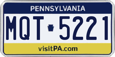 PA license plate MQT5221