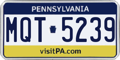PA license plate MQT5239