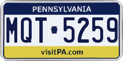 PA license plate MQT5259