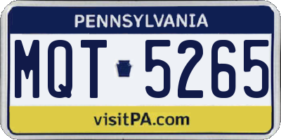PA license plate MQT5265