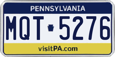 PA license plate MQT5276