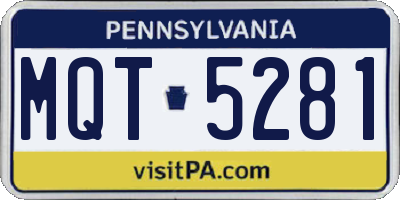 PA license plate MQT5281