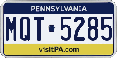 PA license plate MQT5285
