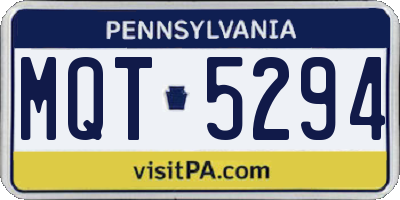 PA license plate MQT5294