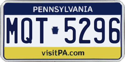 PA license plate MQT5296