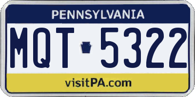PA license plate MQT5322