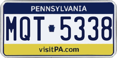 PA license plate MQT5338