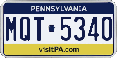 PA license plate MQT5340