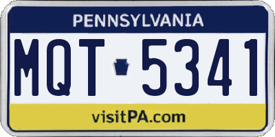 PA license plate MQT5341