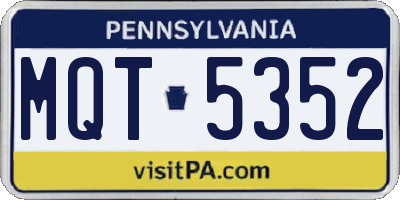 PA license plate MQT5352