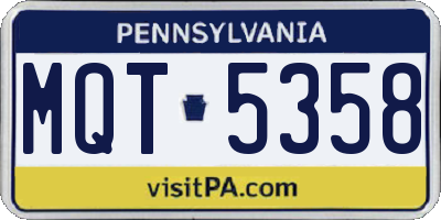PA license plate MQT5358