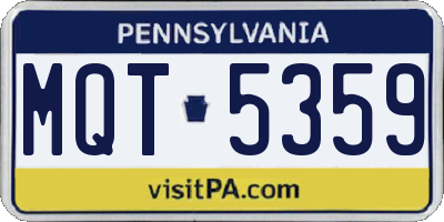 PA license plate MQT5359