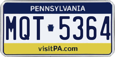 PA license plate MQT5364