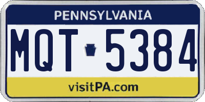 PA license plate MQT5384