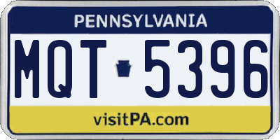 PA license plate MQT5396