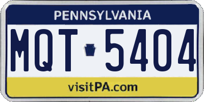 PA license plate MQT5404