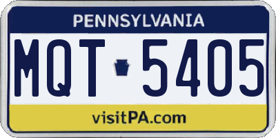 PA license plate MQT5405