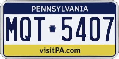 PA license plate MQT5407
