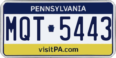 PA license plate MQT5443