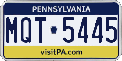 PA license plate MQT5445
